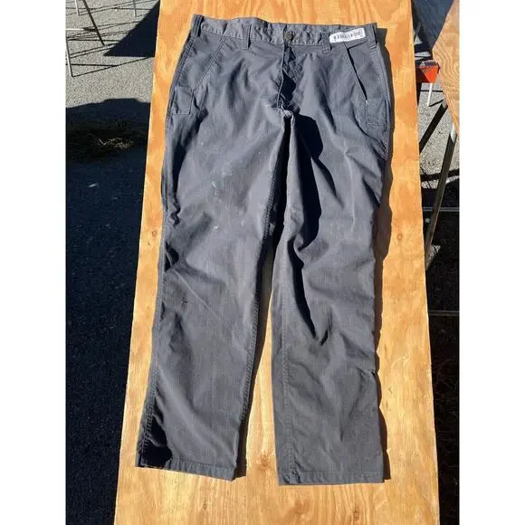 Carhartt Relaxed Fit Canvas Gray Men 34x30 Work Pants Y2K Casual outdoors - Picture 2 of 12